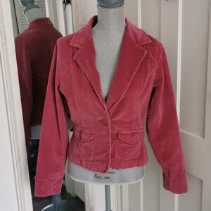 Bill Blass womens vintage pink corduroy blazer/ pockets. Size PL